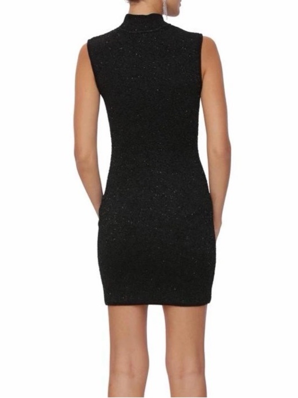 Avec Les Filles Black Sleeveless Turtleneck Mini Dress - Picture 3 of 10